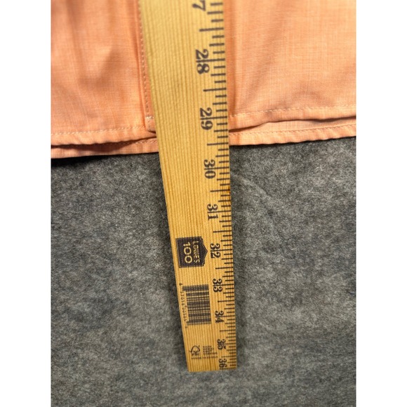 Orvis Mens Medium Button Down Shirt‎ Long Sleeve Peach Fishing Casual - Picture 4 of 8